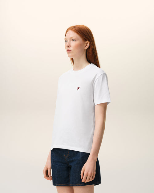 White Cotton Red Ami De Coeur Tshirt - Woman - 10 - AMI Paris - Ami Paris
