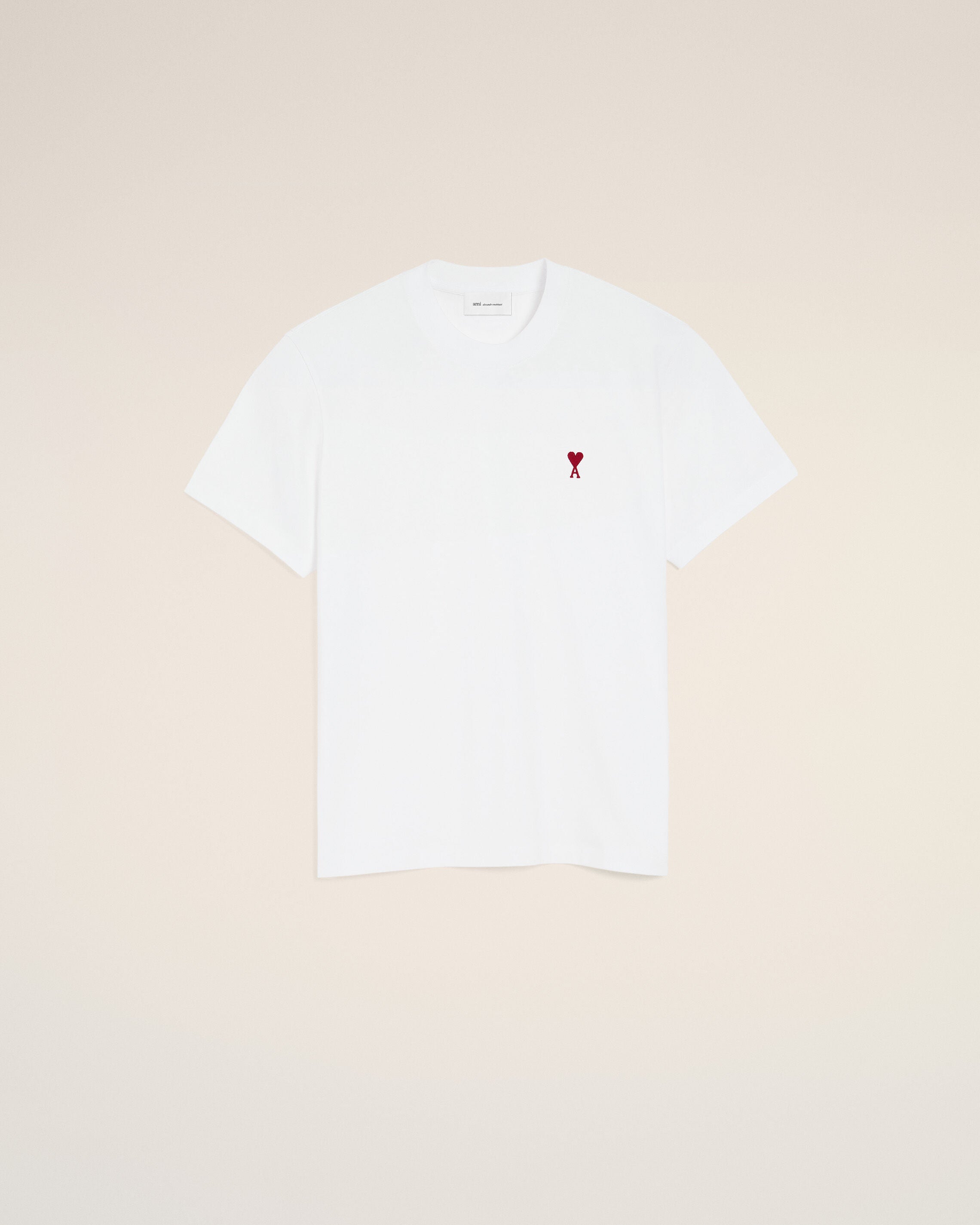 White cotton t-shirt with Ami de Coeur  - 1