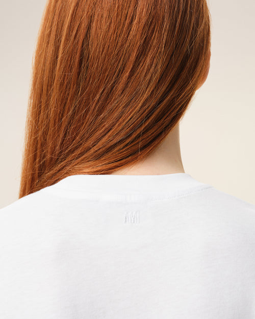 ホワイト オーガニックコットン Ami de Coeur Tシャツ - 10 - Ami Paris