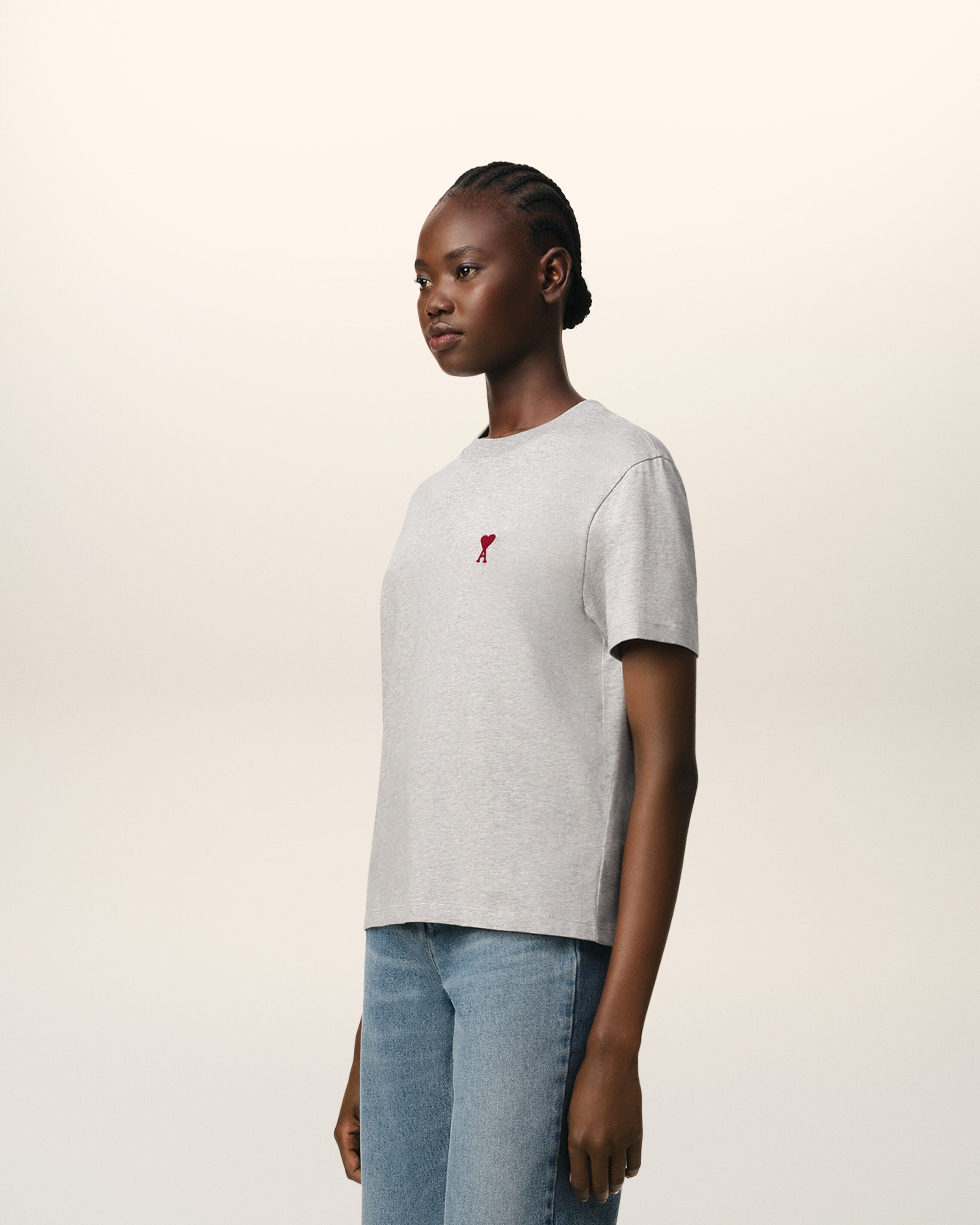 Graues Ami de Coeur T-Shirt aus Baumwolle - 12