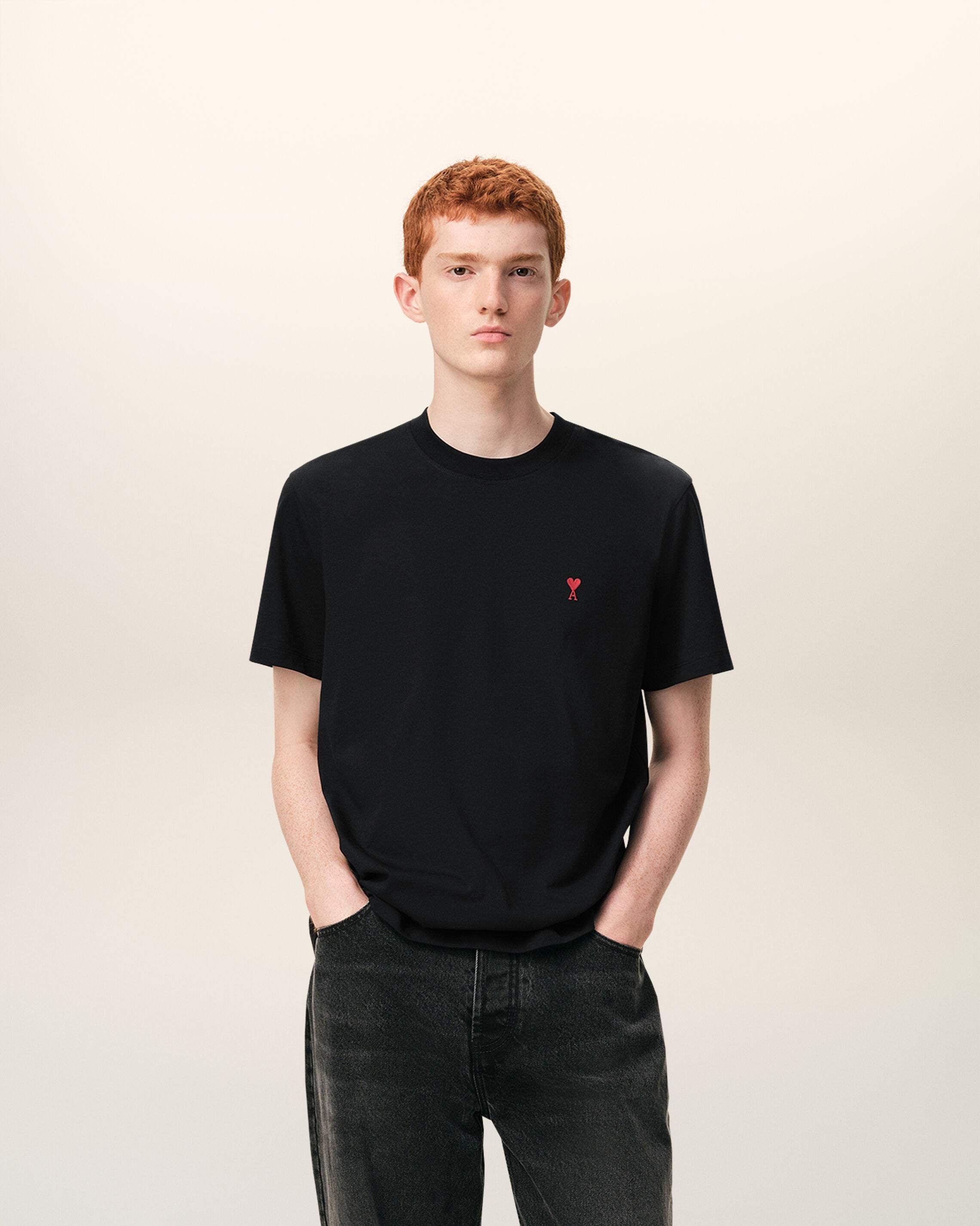 Black Red Ami De Coeur T-Shirt | AMI PARIS