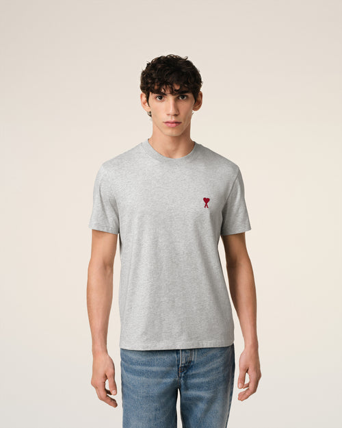 Camiseta Ami de Cœur de algodón gris - 3 - Ami Paris