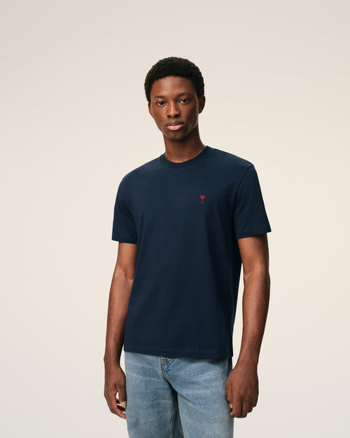 Blue Cotton Red Ami De Coeur Tshirt - 3 - Ami Paris