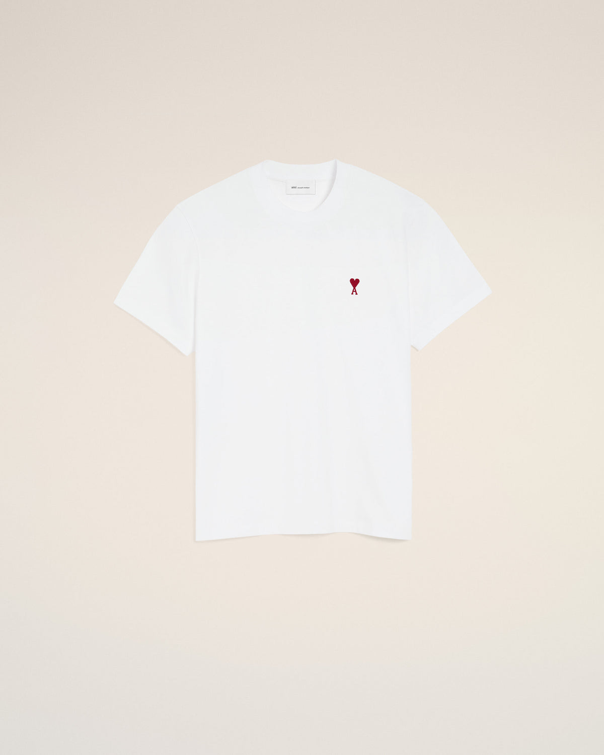 White cotton t-shirt with Ami de Coeur  - 7
