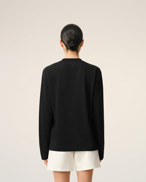 Tshirt Manches Longues Ami De Coeur Rouge Noir en Coton - 11 - Ami Paris