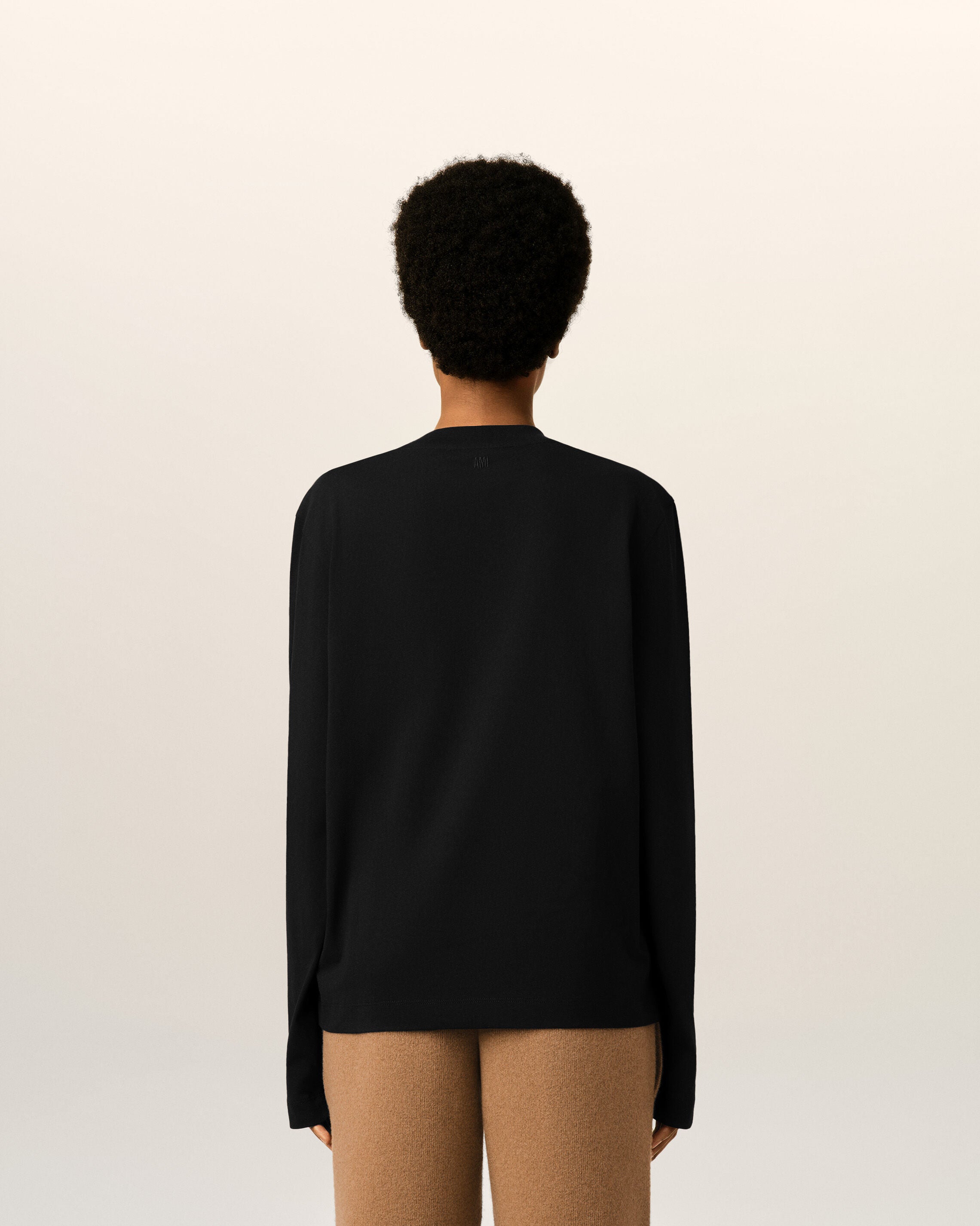 Camiseta de manga larga Ami de Cœur de algodón negro - 11