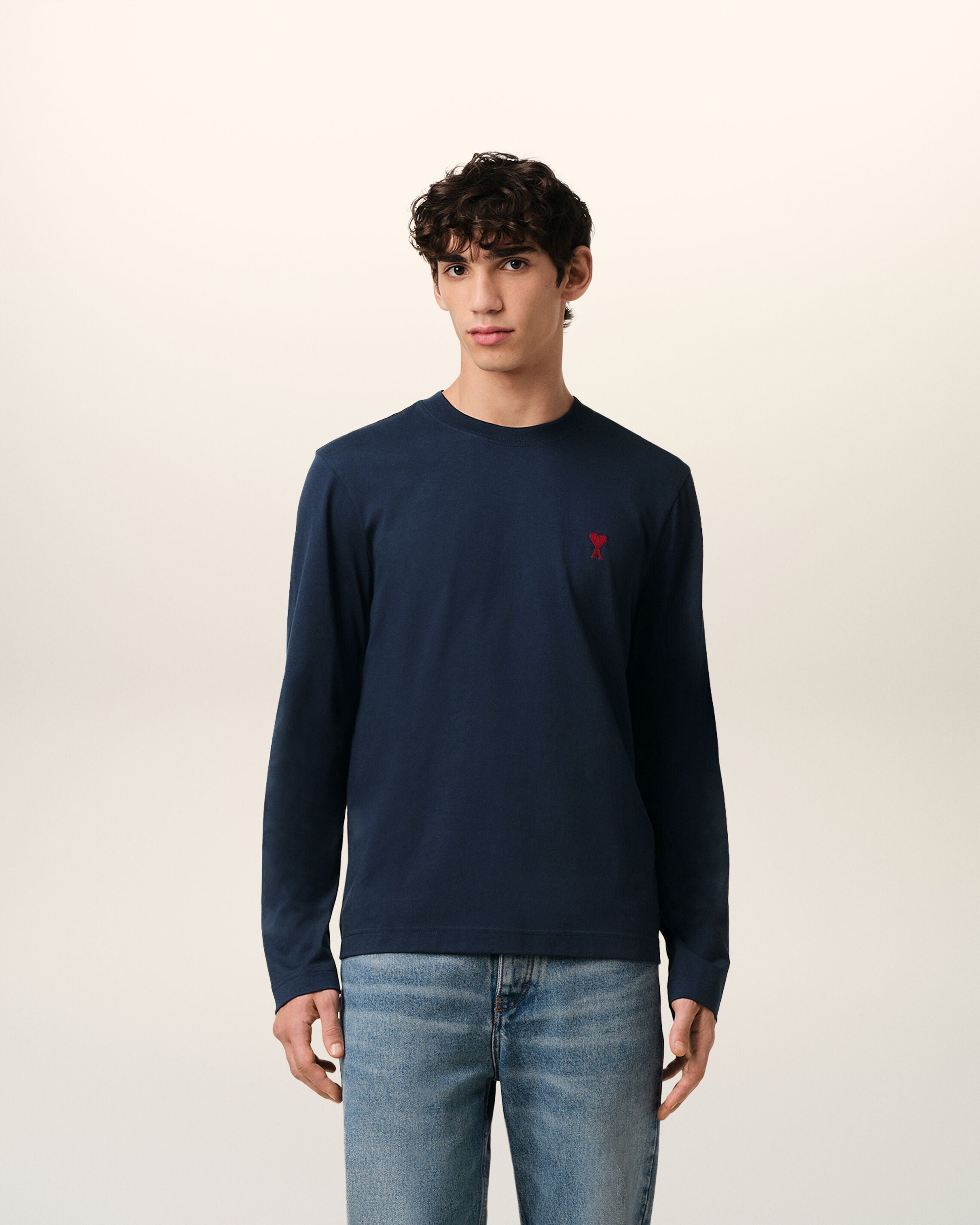 Ami De Coeur ロングスリーブ Tシャツ ナイトブルー | AMI PARIS