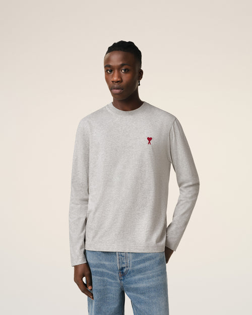 Camiseta de manga larga Ami de Cœur de algodón gris - Hombre - 3 - AMI Paris - Ami Paris