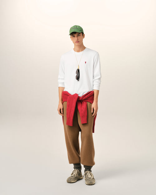 White Cotton longsleeves t-shirt with Ami De Coeur - Man - 3 - AMI Paris - Ami Paris