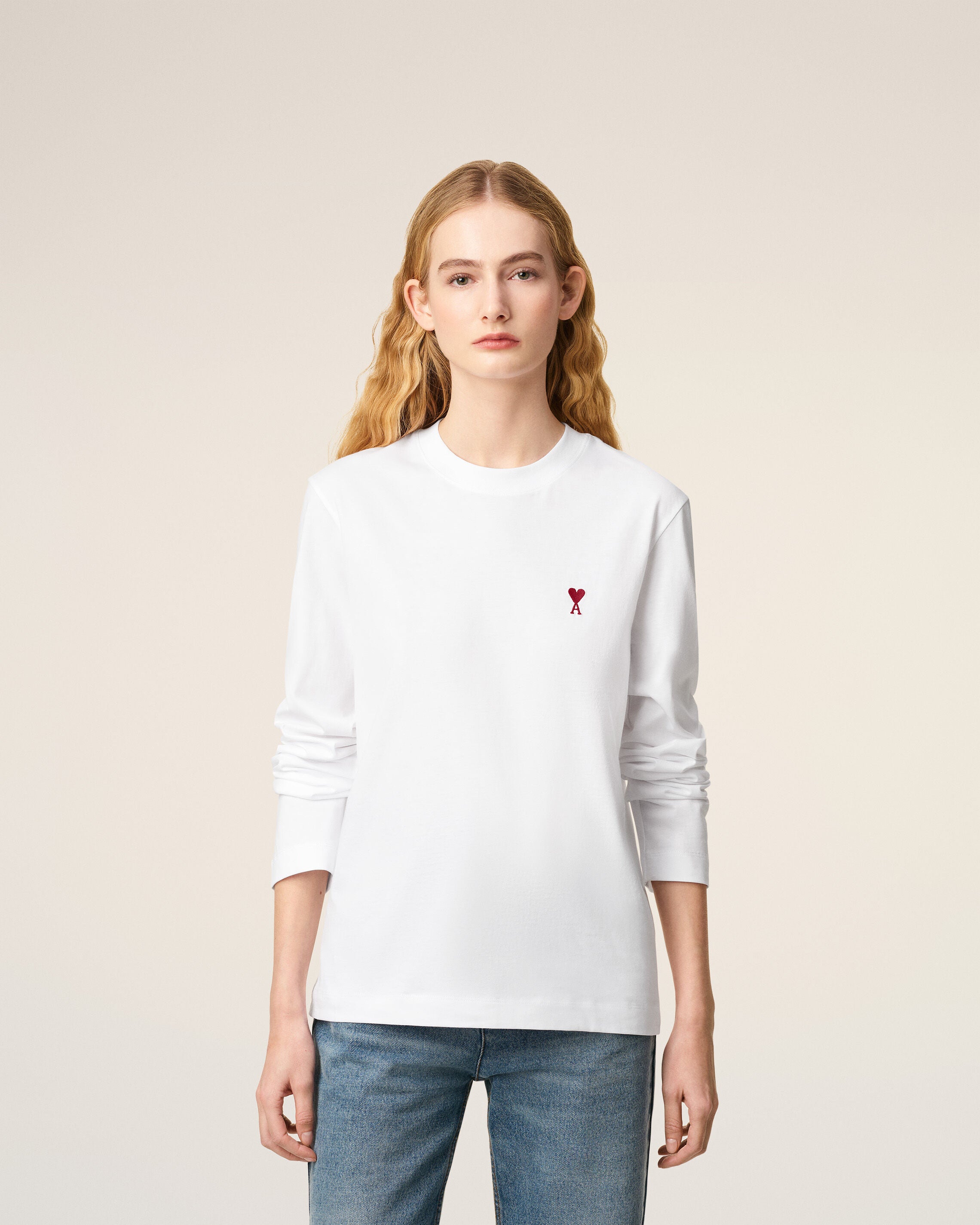 新品 AMI PARIS Ami de Coeur ロングスリーブ Tシャツ Ami De Coeur ロングスリーブ Tシャツ ホワイト | AMI PARIS