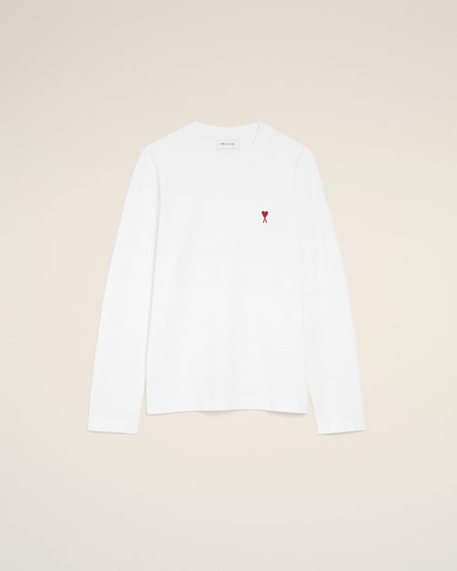 Camiseta de manga larga Ami de Cœur de algodón blanco - BIANCO - Ami Paris