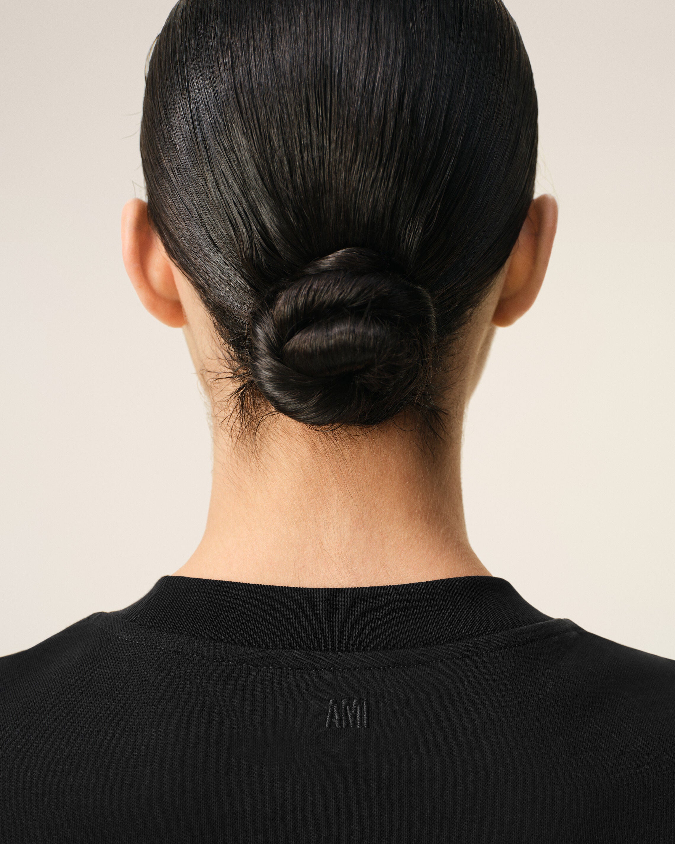 Black Cotton longsleeves t-shirt with Ami De Coeur - 10