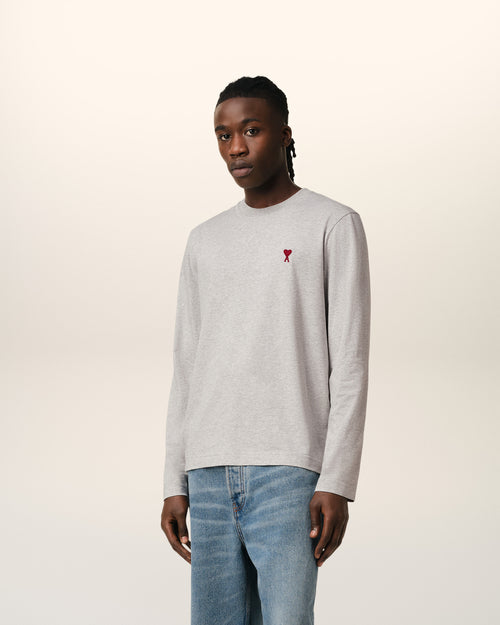Camiseta de manga larga Ami de Cœur de algodón gris - Hombre - 6 - AMI Paris - Ami Paris