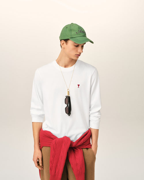 Camiseta de manga larga Ami de Cœur de algodón blanco - 1 - Ami Paris