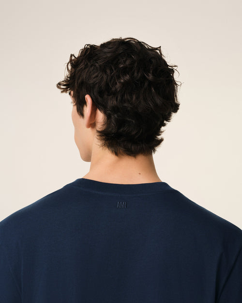 Blue Cotton Red Ami De Coeur Longlseeves Tshirt - 4 - Ami Paris