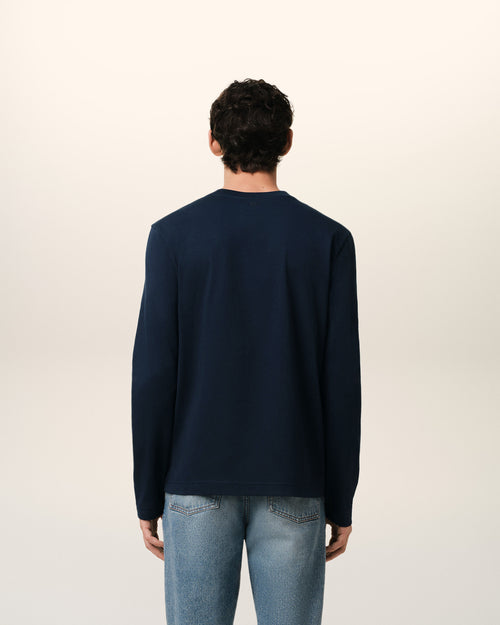 Tshirt Manches Longues Ami De Coeur Rouge Bleu en Coton - 5 - Ami Paris