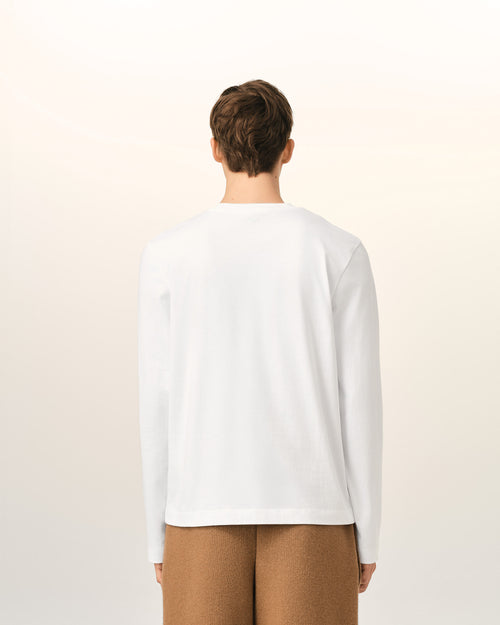 White Cotton longsleeves t-shirt with Ami De Coeur - Man - 5 - AMI Paris - Ami Paris