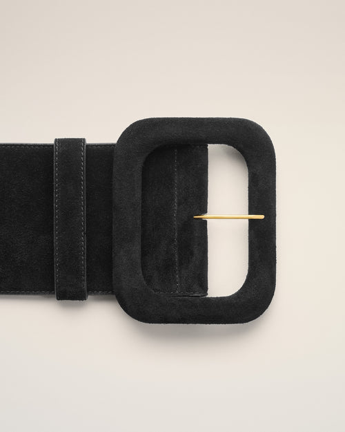                             Black Cow Leather Large Belt - 3                         - Ami Paris