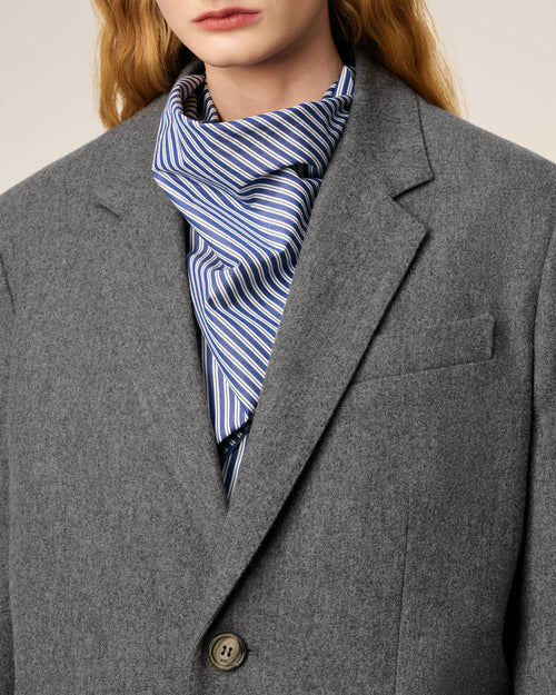 Grey Wool Loose Single Breasted Jacket - 4 - Ami Paris