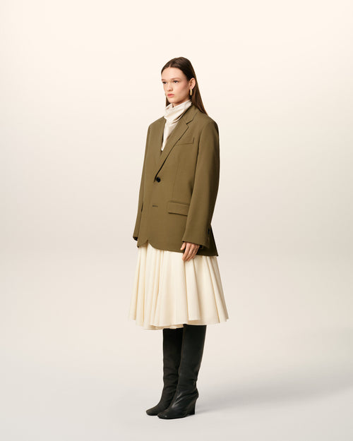 Green Wool Loose Single Breasted Jacket - 6 - Ami Paris