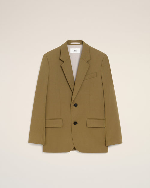 グリーン ウール ルーズ シングルブレスト ジャケット - 4 - Ami Paris