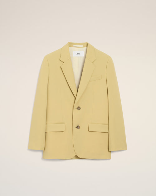 Green Wool Loose Single Breasted Jacket - LIME GREEN - Ami Paris