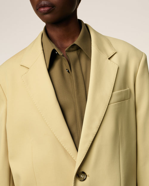 Green Wool Loose Single Breasted Jacket - 4 - Ami Paris