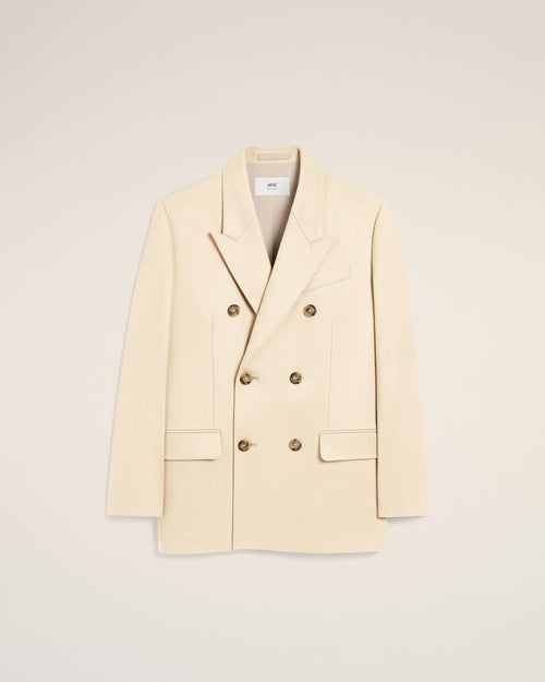 Chaqueta holgada cruzada de lana blanca - 4 - Ami Paris