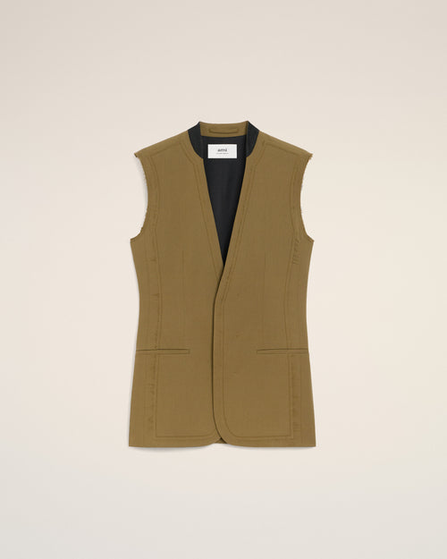 Green Wool Sleeveless Jacket  - 4 - Ami Paris