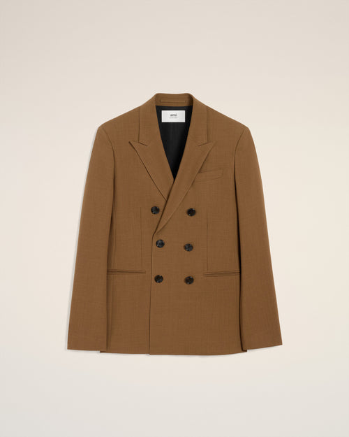 Brown Wool Double Breasted Jacket - 4 - Ami Paris