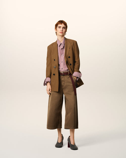                             Chaqueta cruzada de lana marrón - 3                         - Ami Paris