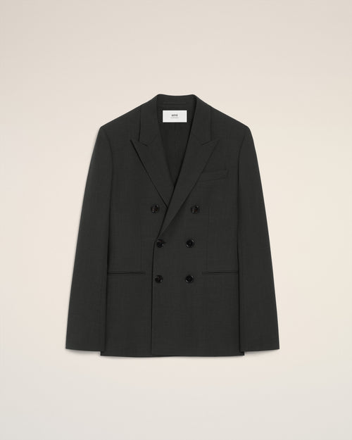                                 Black Wool Double Breasted Jacket - 3                             - Ami Paris