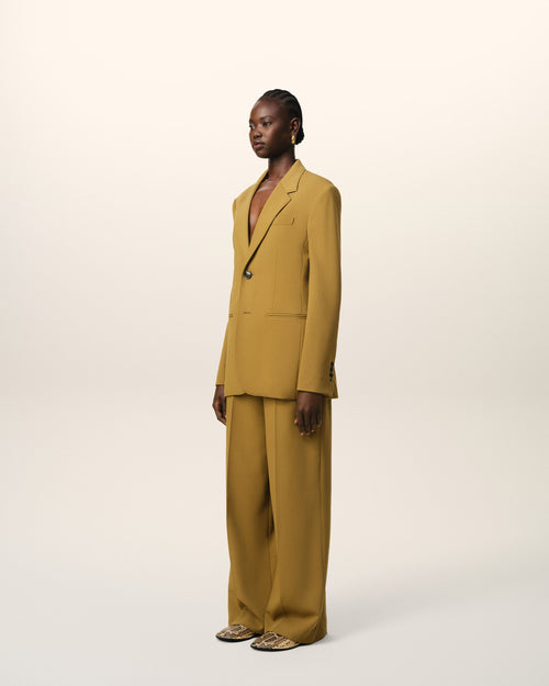 Veste Moutarde Semi-Doublée En Laine - Femme - 6 - AMI Paris - Ami Paris