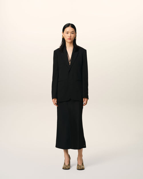 Veste Noire Semi-Doublée En Laine - Femme - 2 - AMI Paris - Ami Paris