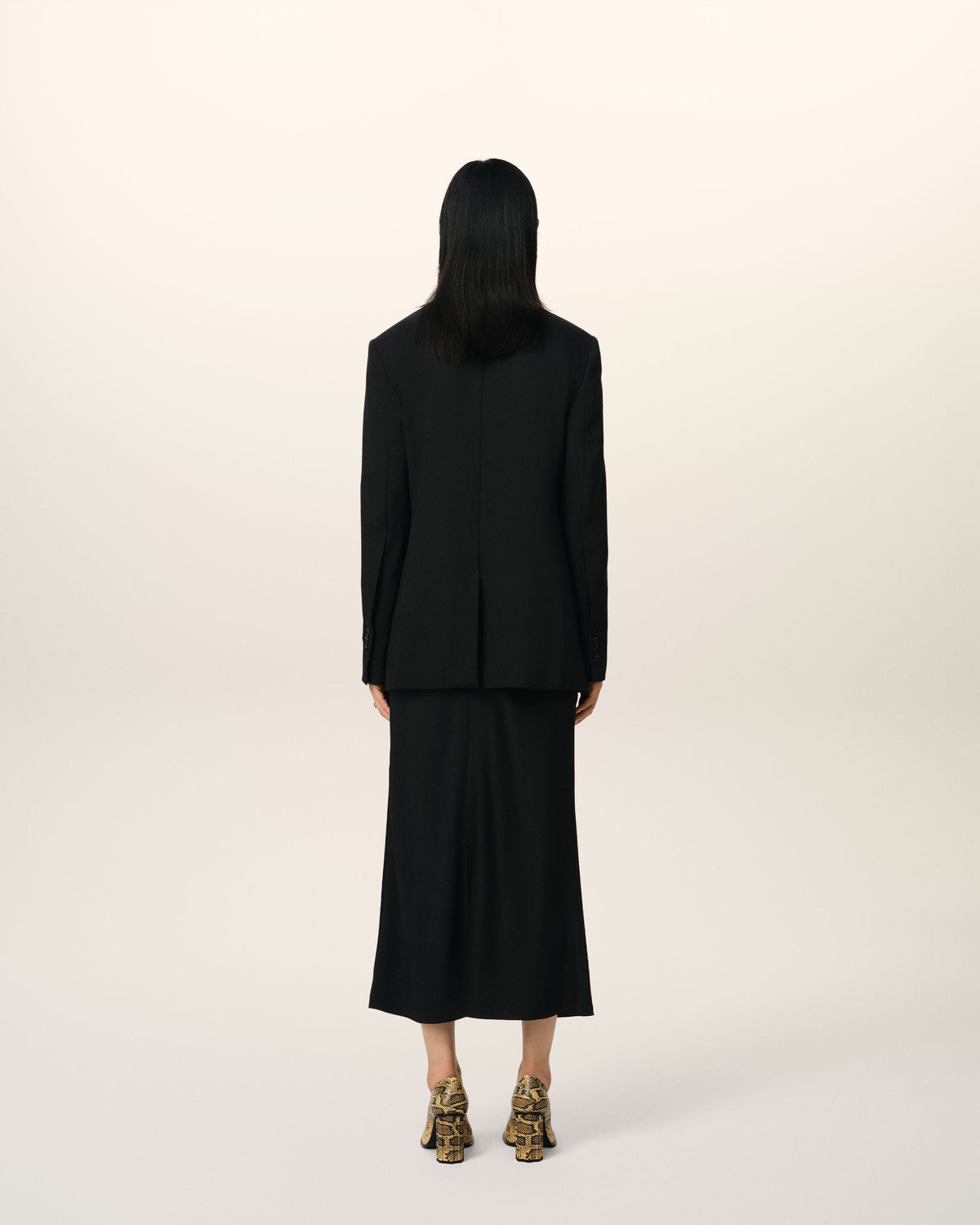 Veste Noire Semi-Doublée En Laine - 5
