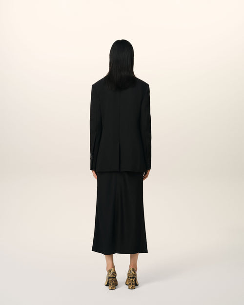 Veste Noire Semi-Doublée En Laine - Femme - 5 - AMI Paris - Ami Paris