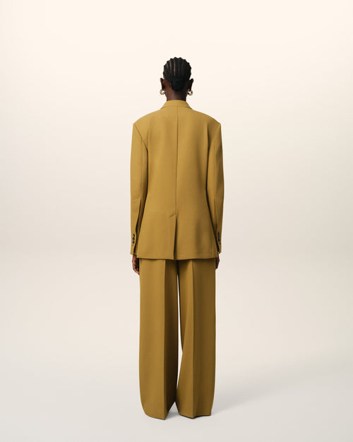 Veste Moutarde Semi-Doublée En Laine - Femme - 5 - AMI Paris - Ami Paris