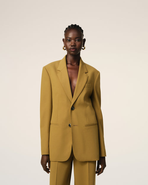 Veste Moutarde Semi-Doublée En Laine - Femme - 3 - AMI Paris - Ami Paris