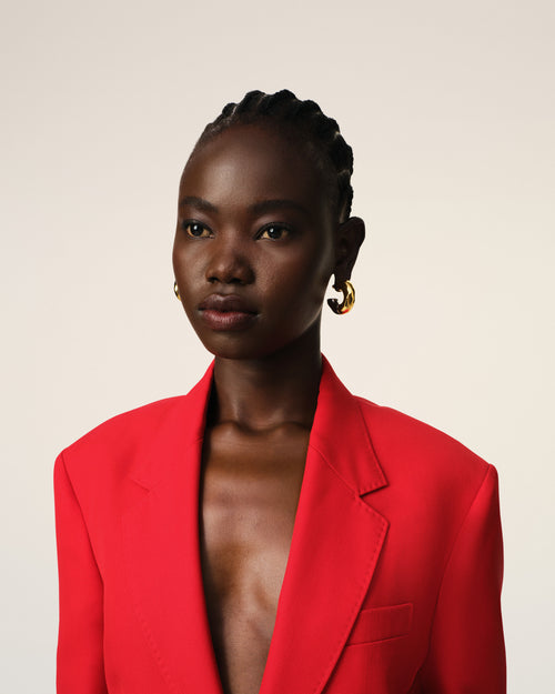 Veste Rouge Semi-Doublée En Laine - Femme - 4 - AMI Paris - Ami Paris