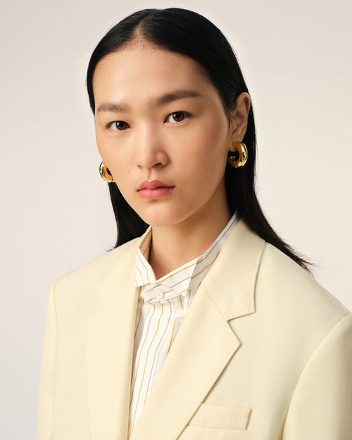 Veste Jaune Semi-Doublée En Laine - Femme - 4 - AMI Paris - Ami Paris