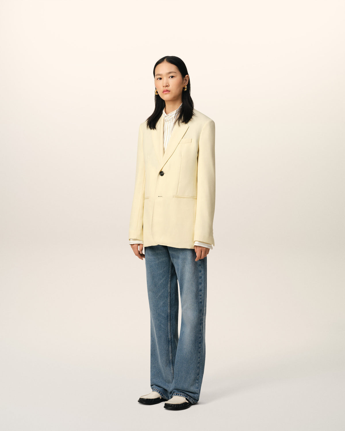 Veste Jaune Semi-Doublée En Laine - 6