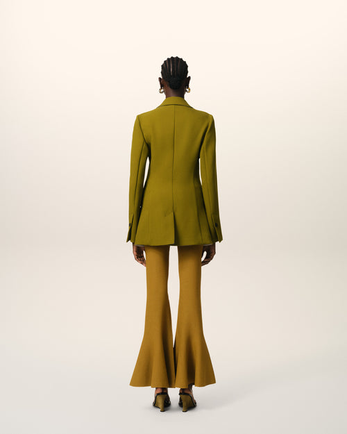 Veste Kaki Deux Boutons Cintrée En Laine - Femme - 5 - AMI Paris - Ami Paris