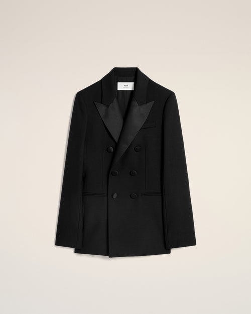 Black Wool Double Breasted Jacket - 4 - Ami Paris