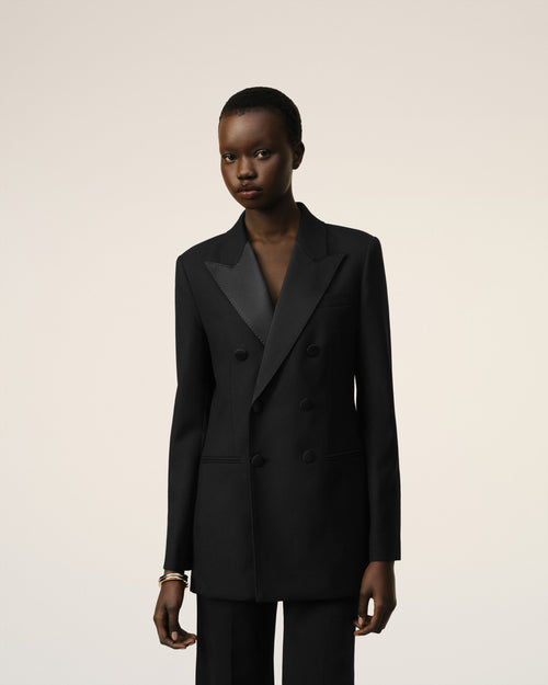 Black Wool Double Breasted Jacket - 3 - Ami Paris