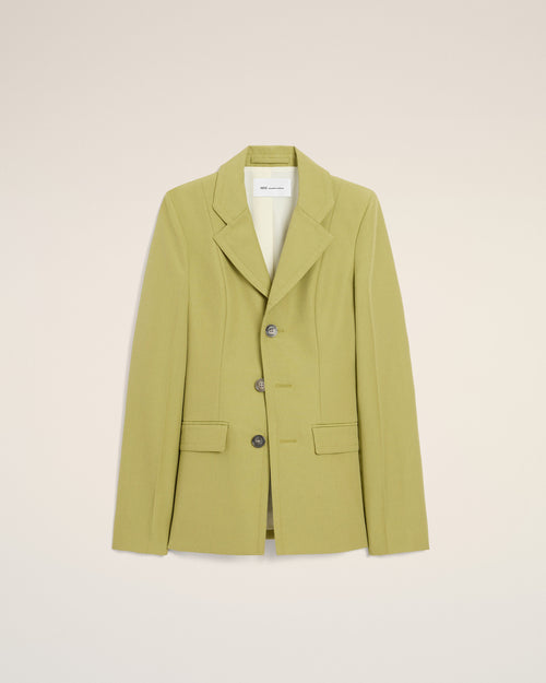 Giacca monopetto aderente in lana vergine verde - 4 - Ami Paris