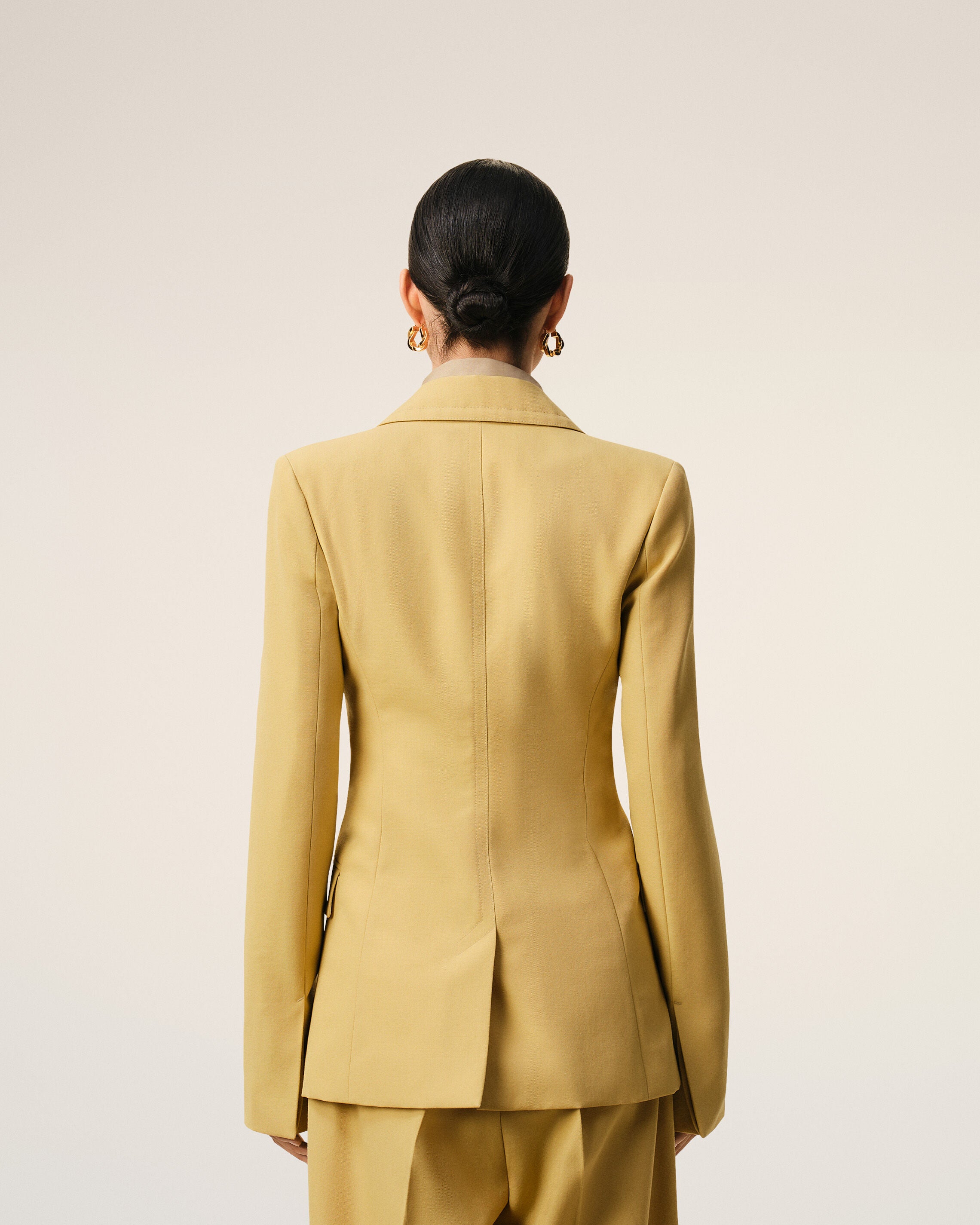 Yellow New Wool Single Breasted Fitted Jacket - 5