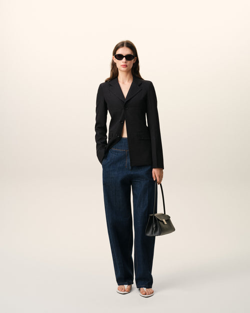                                 Black New Wool Single Breasted Fitted Jacket - 3                             - Ami Paris