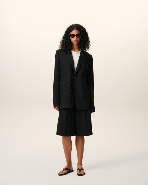                                 Black New Wool Single Breasted Boxy Jacket - 3                             - Ami Paris