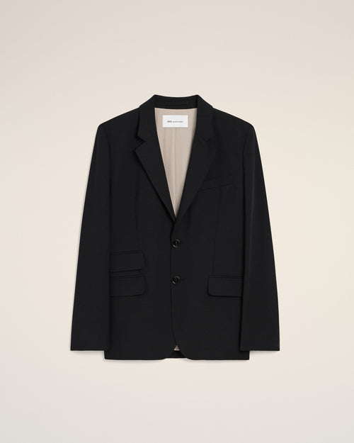                                     Black New Wool Single Breasted Boxy Jacket - 3                                 - Ami Paris