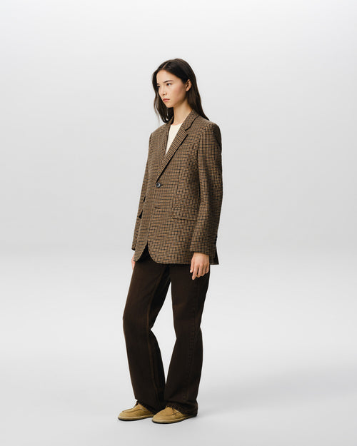 Veste marron simple boutonnage en laine vierge - Femme - 6 - AMI Paris - Ami Paris